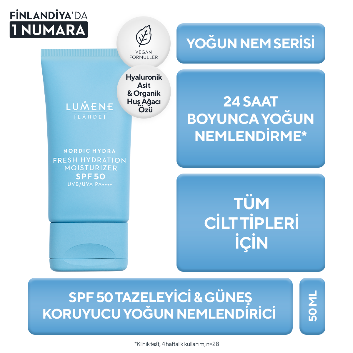 Tazeleyici & Nemlendirici Güneş Kremi SFP50, 50 ML - Fresh Hydration Moisturizer SPF50 